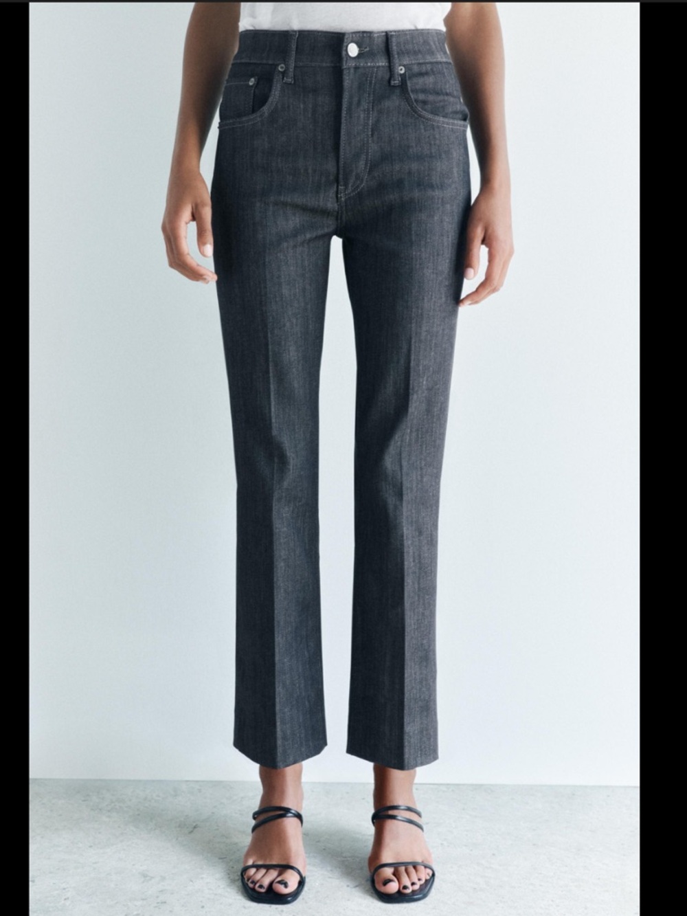 Zara Grey Bootcut Cropped Denim Woman’s Jeans